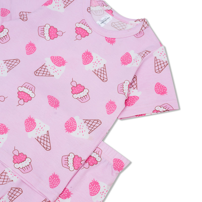 Cocohanee - Creamy Strawberry Cozy Pajamas - Piyama Tidur Anak