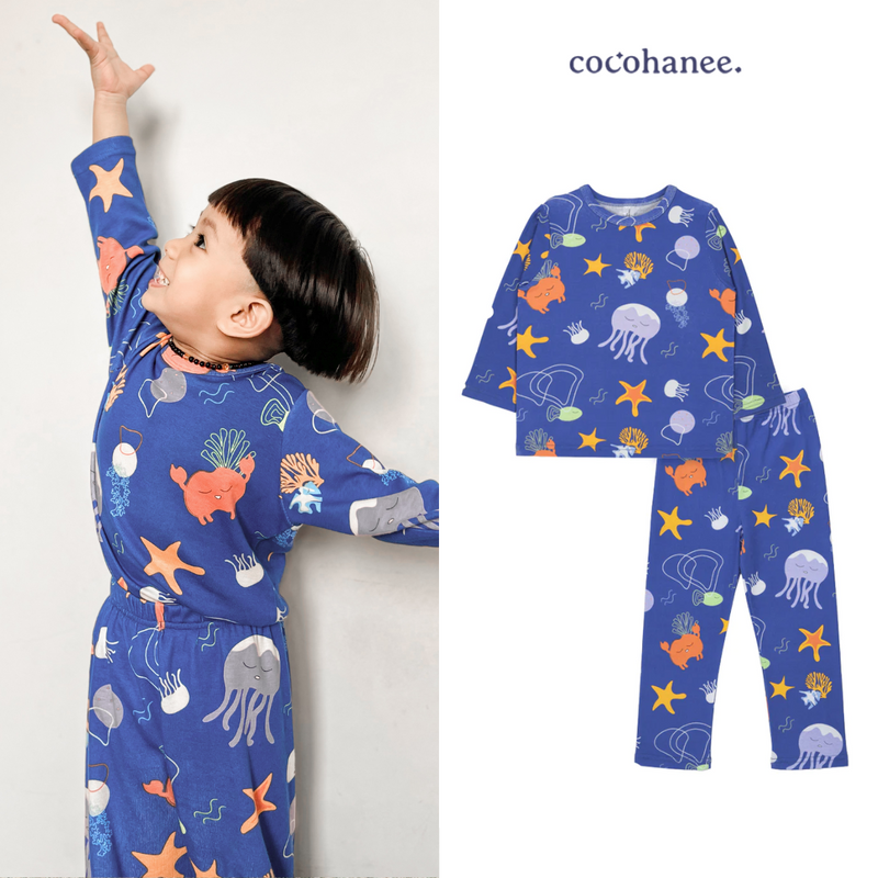 Cocohanee - Marine Blue Long Pajamas