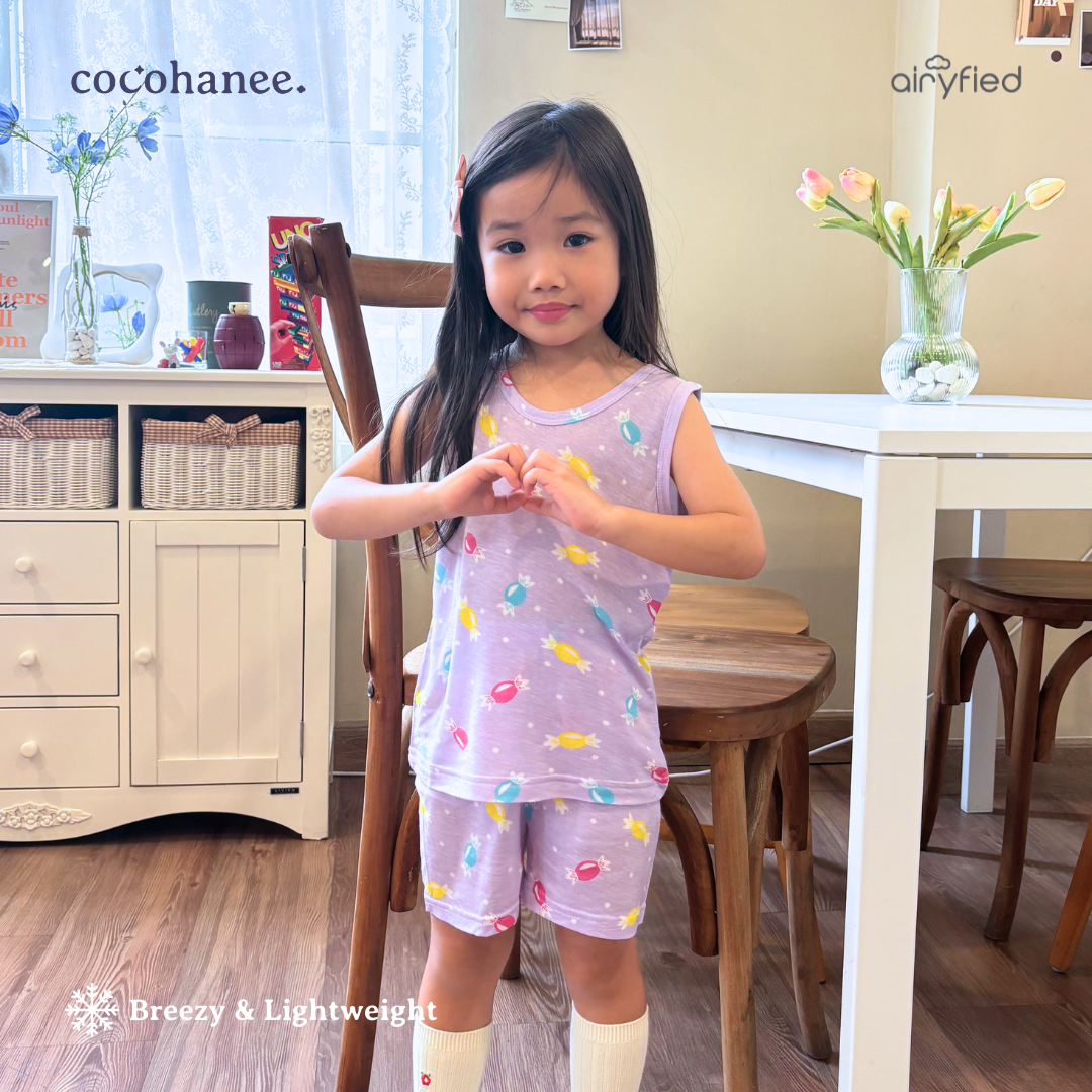 Cocohanee - Candy Crush Sleeveless Pajamas - Baju Tanpa Lengan Anak