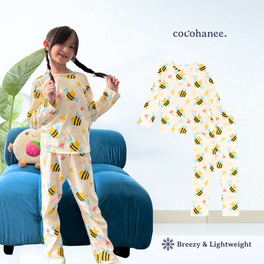 Cocohanee - Morning Bee Long Pajamas - Piyama Tidur Anak