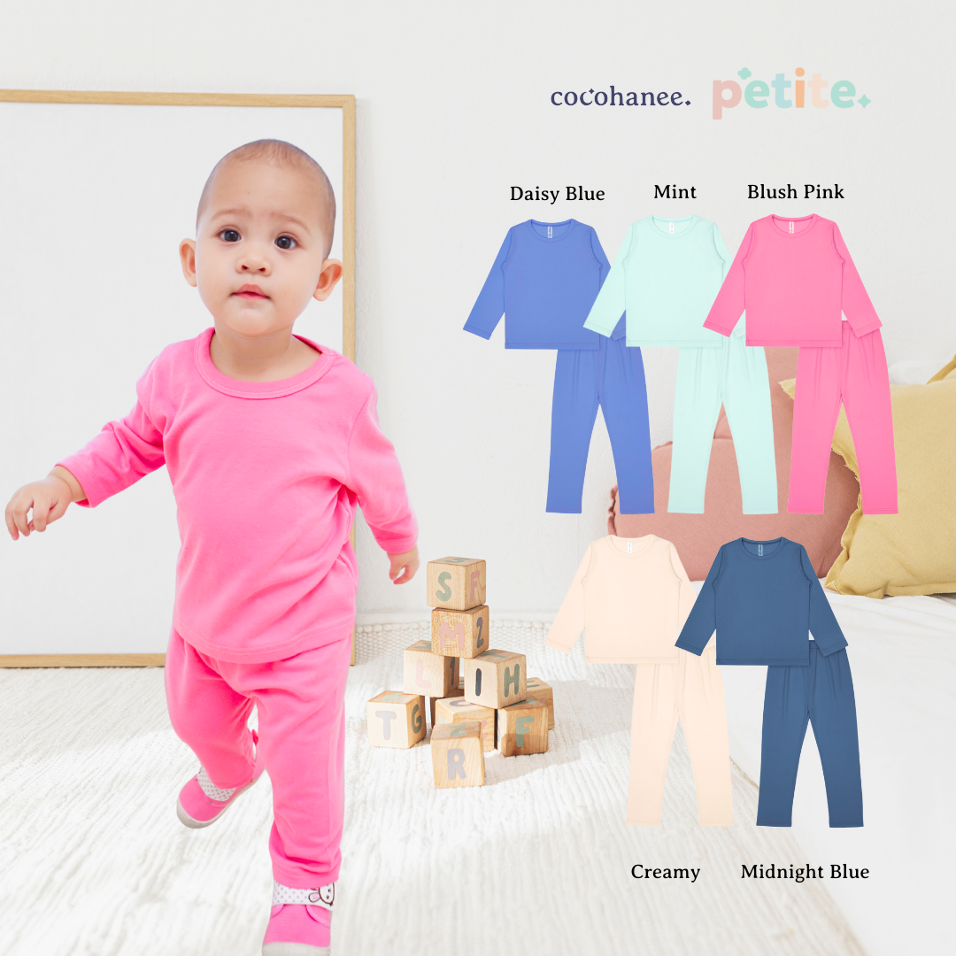 Cocohanee - Colorful Baby Long Pajamas - Pakaian Tidur Piyama Polos Anak