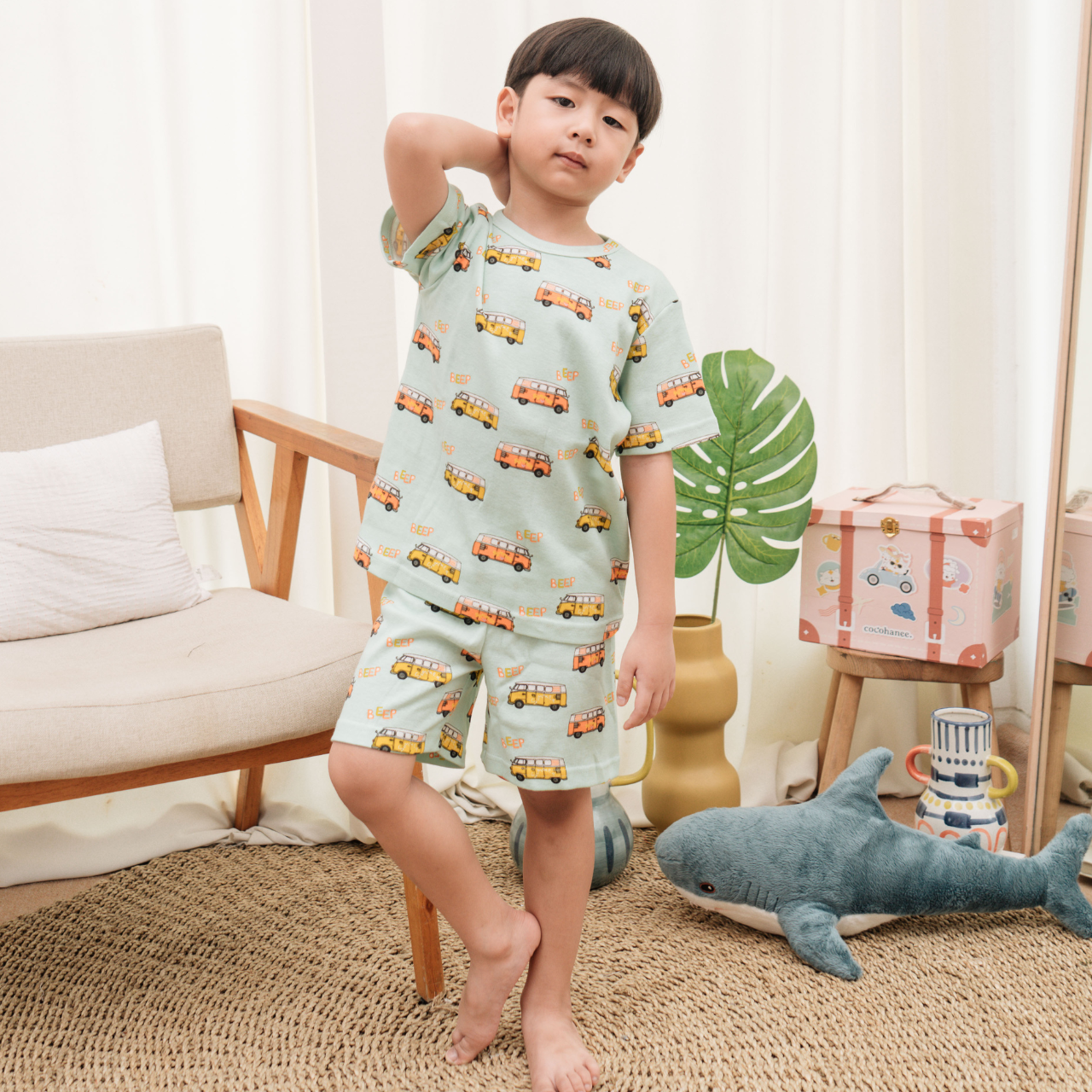 Cocohaneee - School Bus Short Pajamas