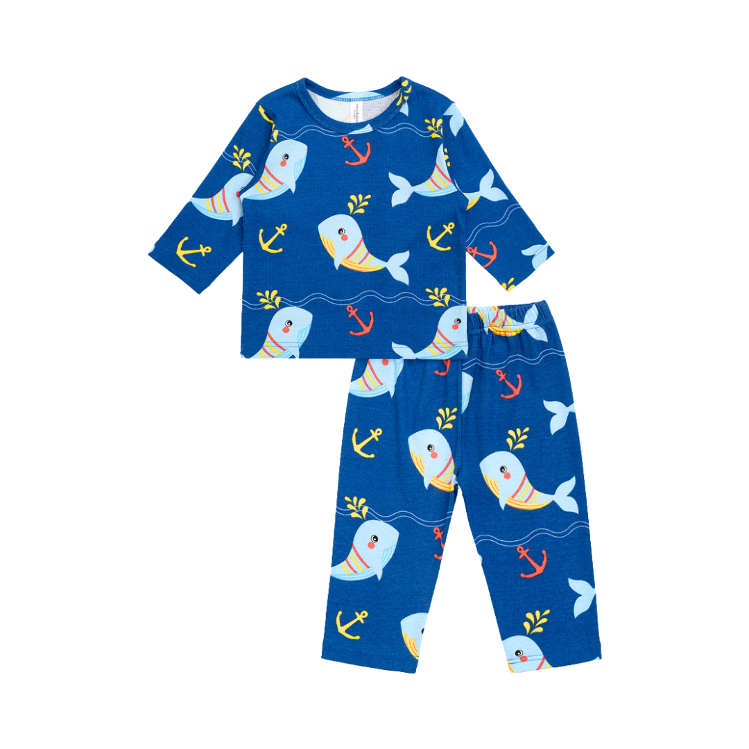 Cocohanee - Shark Anchor Baby Long Pajamas - Piyama Tidur Bayi