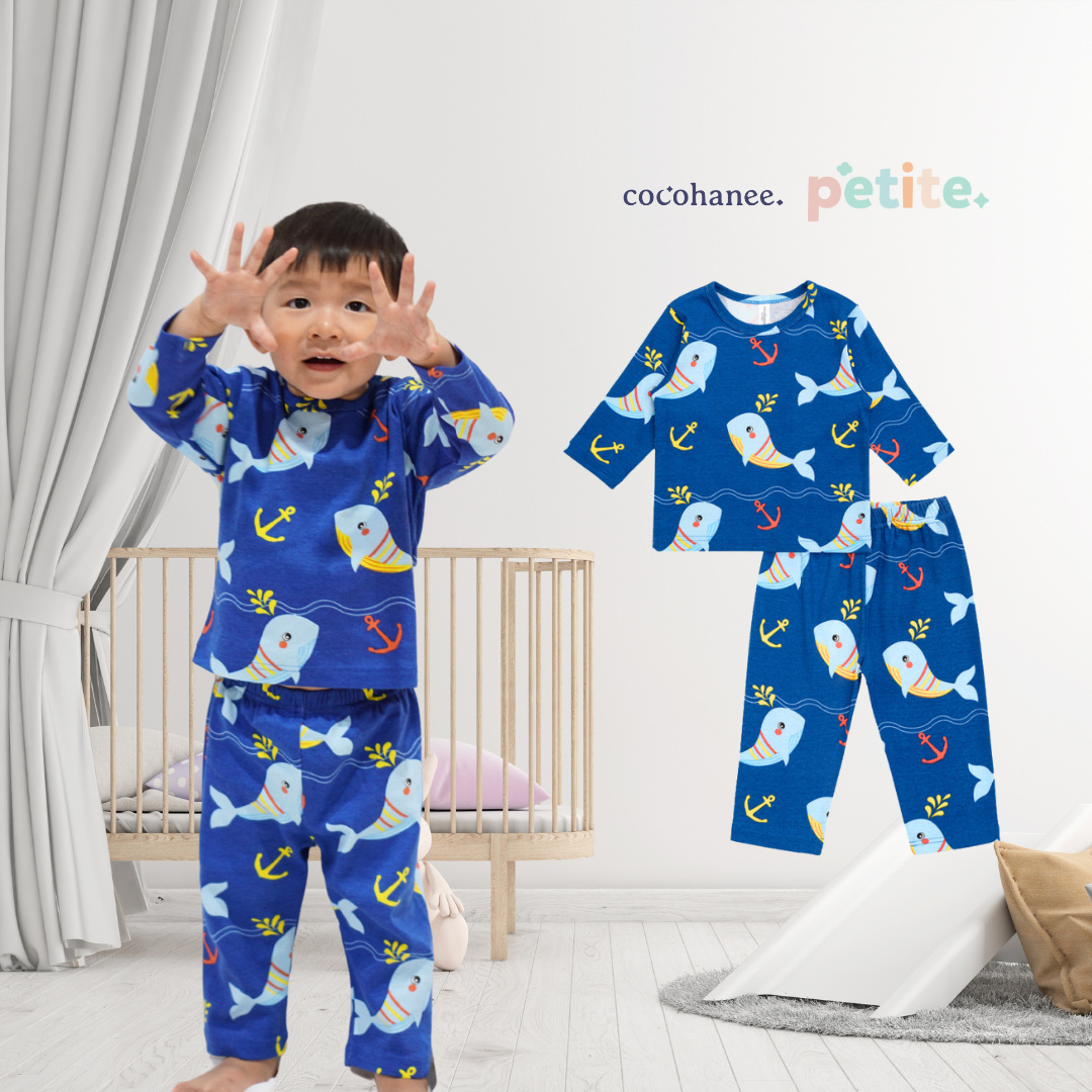 Cocohanee - Shark Anchor Baby Long Pajamas - Piyama Tidur Bayi