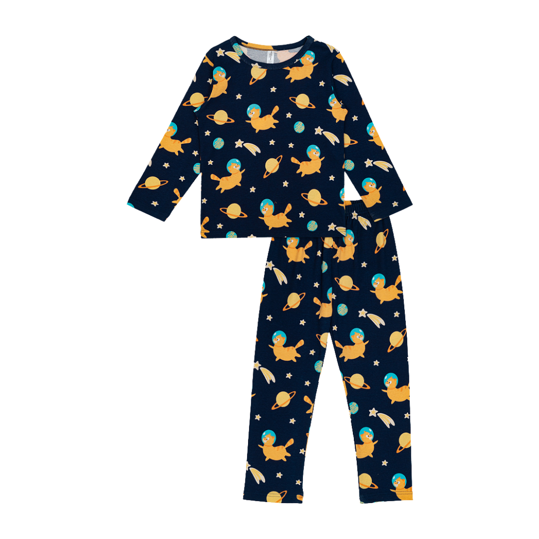 Cocohanee - Galaxy Cat Long Pajamas - Piyama Tidur Anak