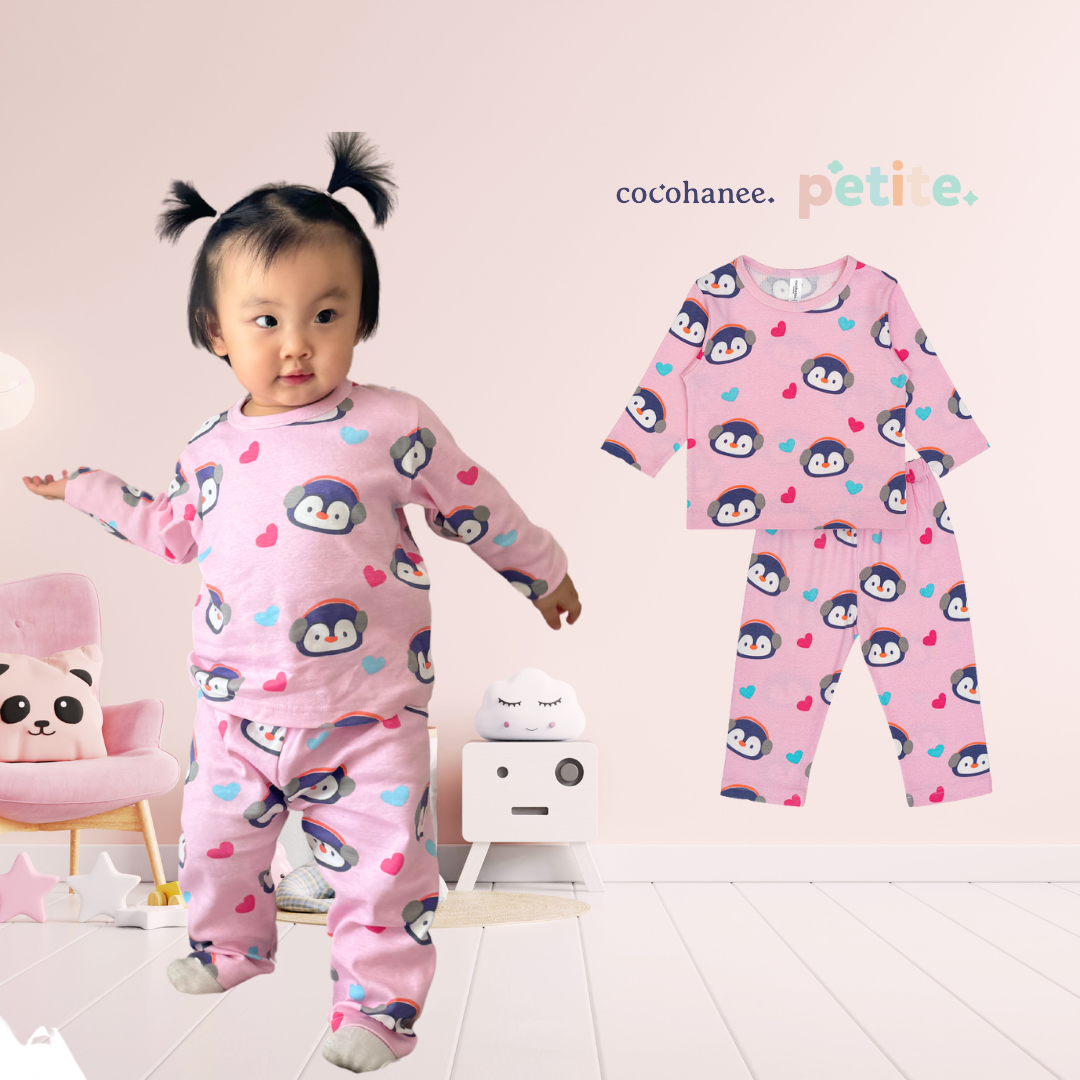 Cocohanee - Penguin in Love Baby Long Pajamas - Piyama Tidur Bayi