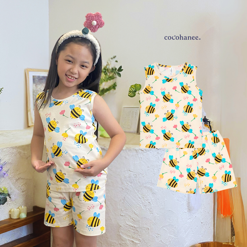 Cocohanee - Morning Bee Sleeveless Set - Setelan Anak Tanpa Lengan