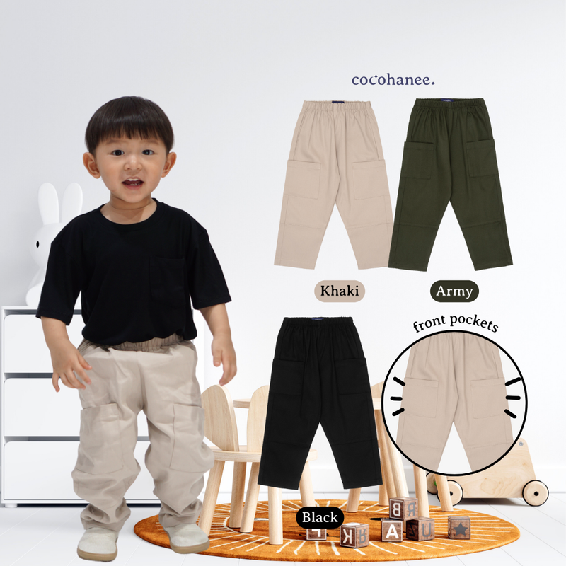 Cocohanee - Chino Cargo Long Pants  - Celana Panjang Cargo Anak