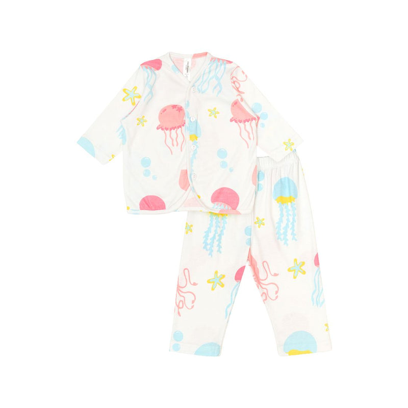 Cocohanee - Jelly Fish Button Down Long Pajamas - Piyama Bayi dan Anak dengan Kancing Depan