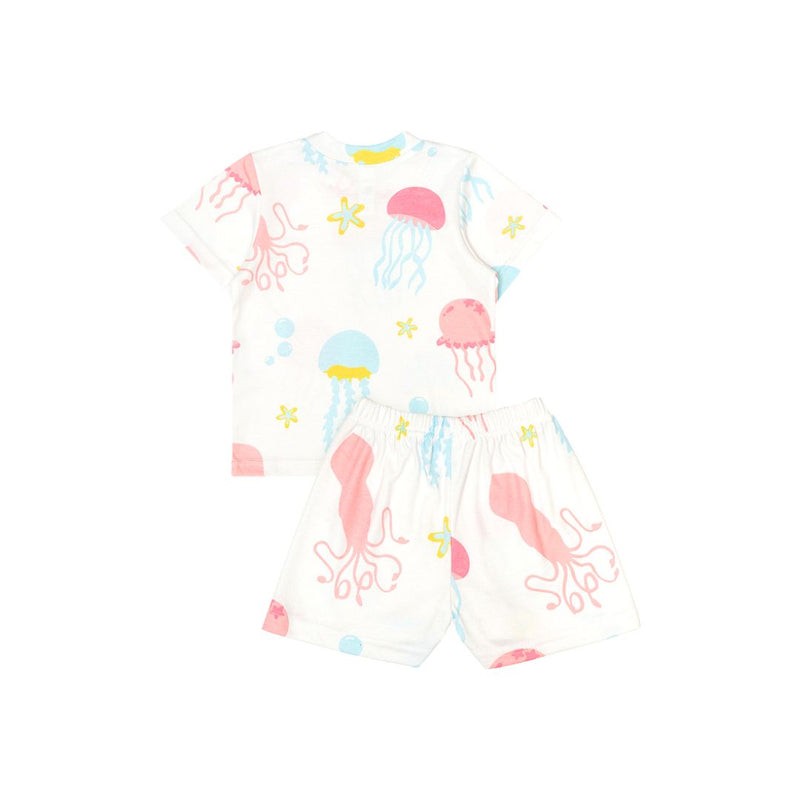 Cocohanee - Jelly Fish Shoulder Button Short Pajamas - Piyama Bayi dan Anak dengan Kancing di Bahu