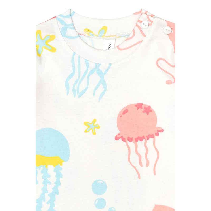 Cocohanee - Jelly Fish Shoulder Button Long Pajamas - Piyama Bayi dan Anak dengan Kancing di Bahu