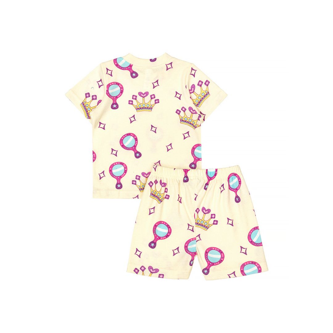 Cocohanee - Crown Princess Shoulder Button Short Pajamas - Piyama Bayi dan Anak dengan Kancing di Bahu
