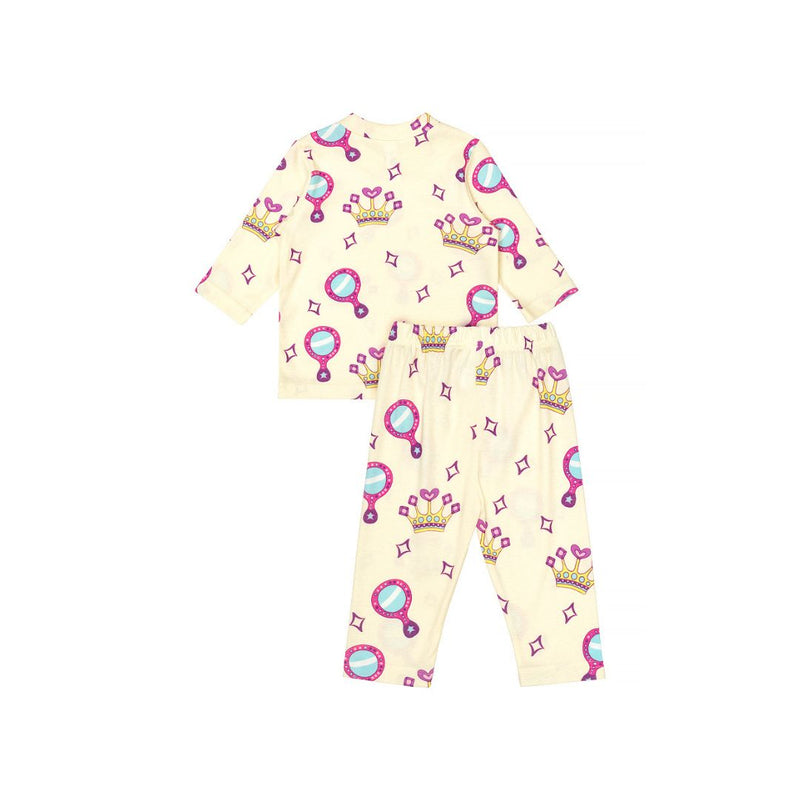 Cocohanee - Crown Princess Shoulder Button Long Pajamas - Piyama Bayi dan Anak dengan Kancing di Bahu