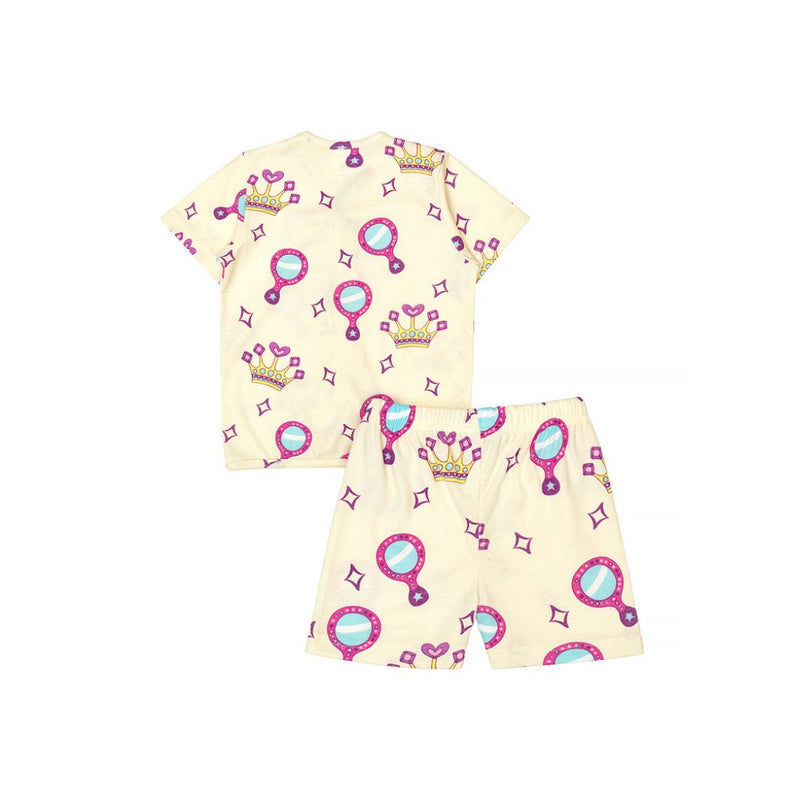 Cocohanee - Crown Princess Button Down Short Pajamas - Piyama Bayi dan Anak dengan Kancing Depan