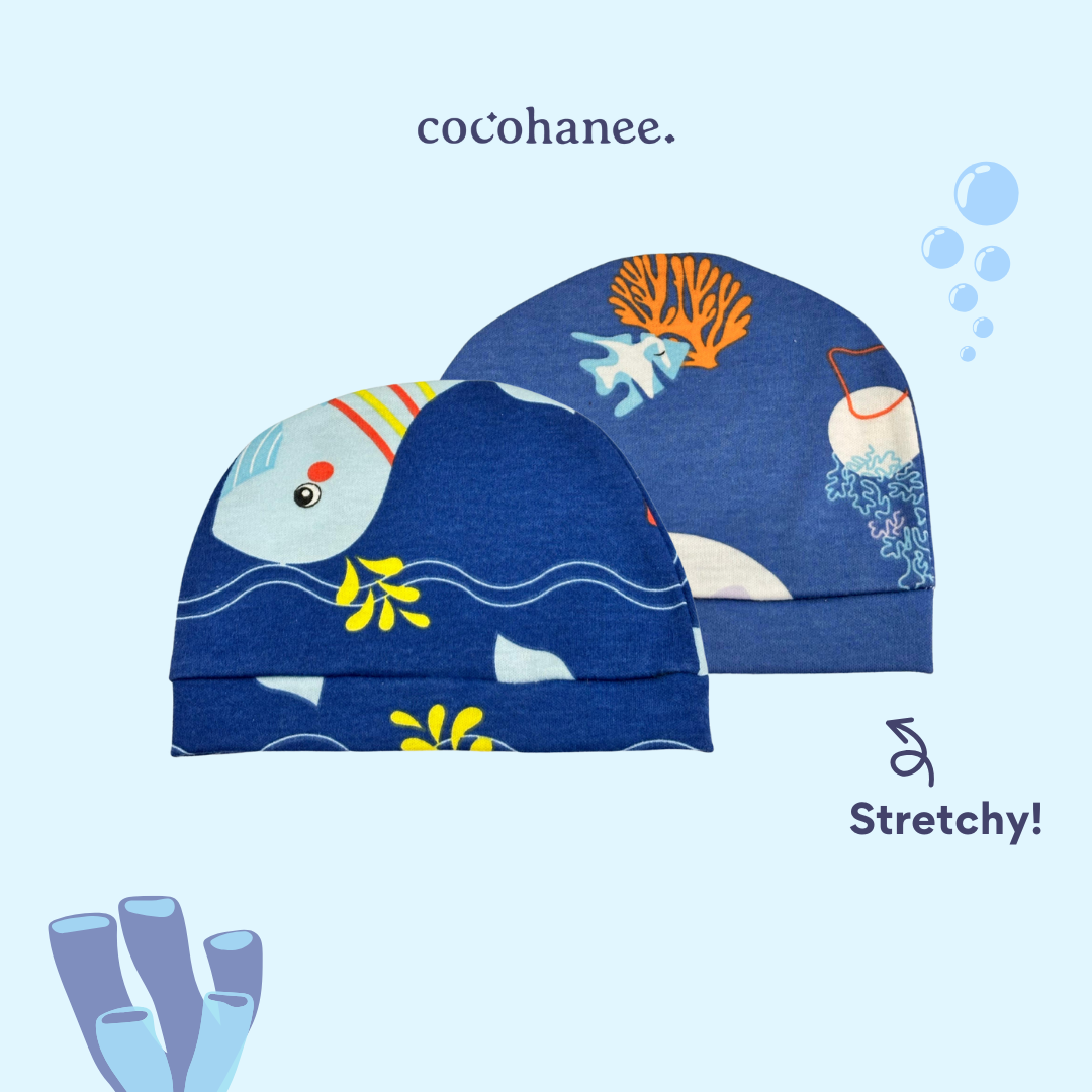 Cocohanee - Beneath the Waves Beanie - Topi Kupluk Bayi dan Anak