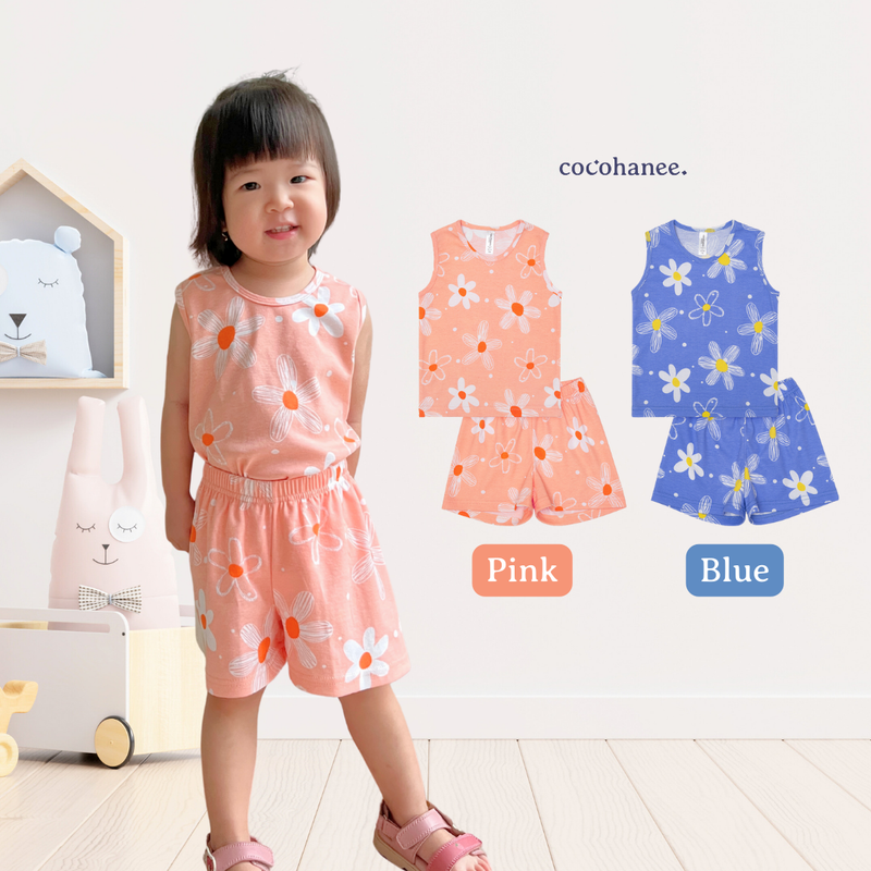 Cocohanee - Winter Daisy Sleeveless Set - Setelan Anak Tanpa Lengan