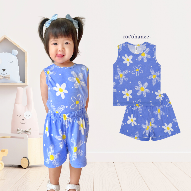 Cocohanee - Winter Daisy Sleeveless Set - Setelan Anak Tanpa Lengan