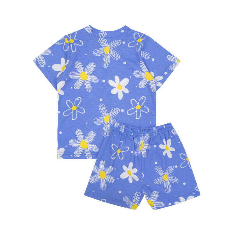 Cocohanee - Winter Daisy Shoulder Button Short Pajamas - Piyama Bayi dan Anak dengan Kancing di Bahu