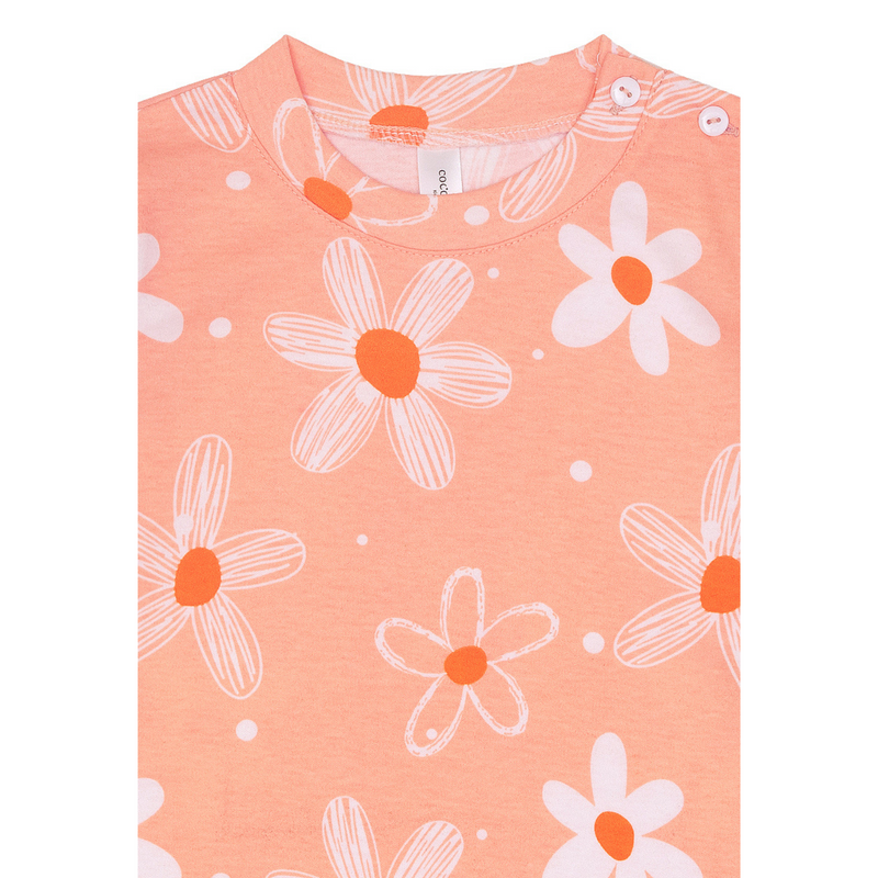 Cocohanee - Winter Daisy Shoulder Button Long Pajamas - Piyama Bayi dan Anak dengan Kancing di Bahu