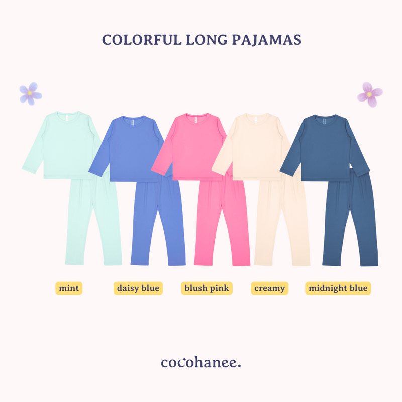 Cocohanee - Colorful Long Pajamas - Pakaian Tidur Piyama Polos Anak