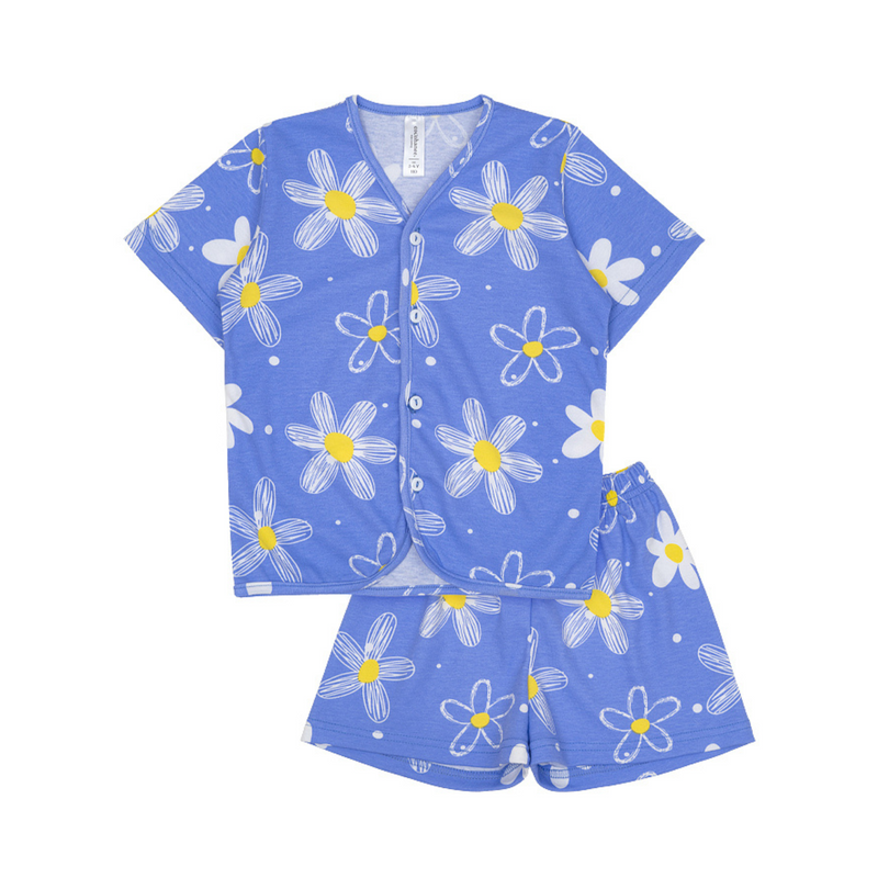 Cocohanee - Winter Daisy Button Down Short Pajamas - Piyama Bayi dan Anak dengan Kancing Depan