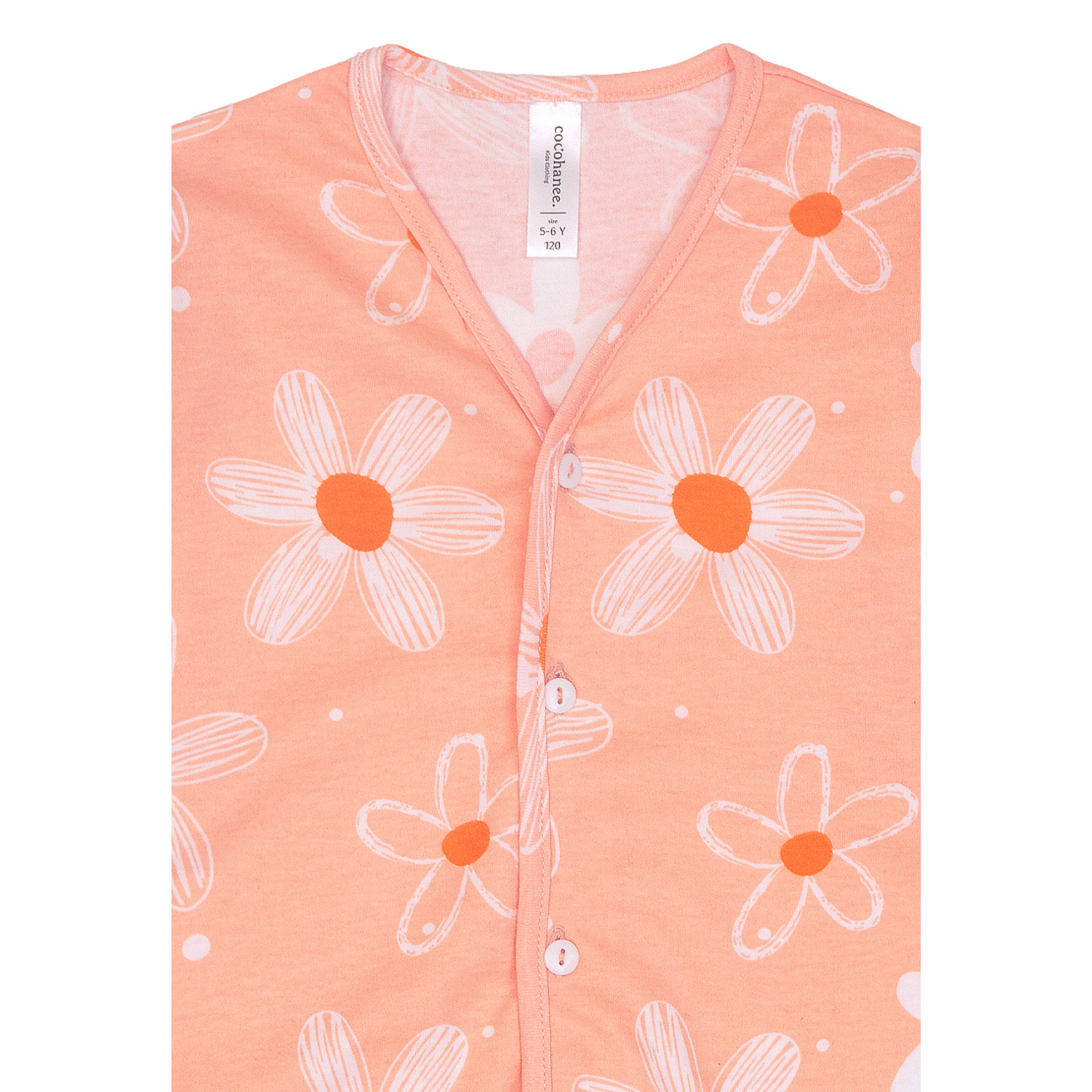 Cocohanee - Winter Daisy Button Down Short Pajamas - Piyama Bayi dan Anak dengan Kancing Depan