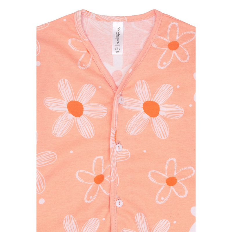Cocohanee - Winter Daisy Button Down Short Pajamas - Piyama Bayi dan Anak dengan Kancing Depan