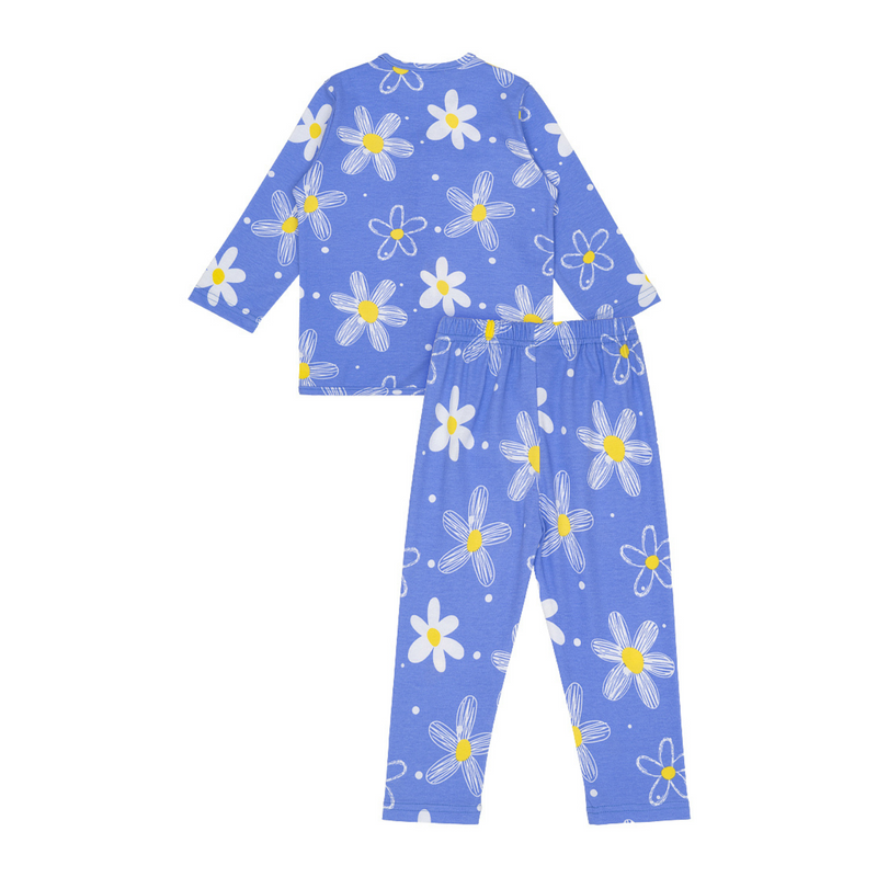 Cocohanee - Winter Daisy Button Down Long Pajamas - Piyama Bayi dan Anak dengan Kancing Depan