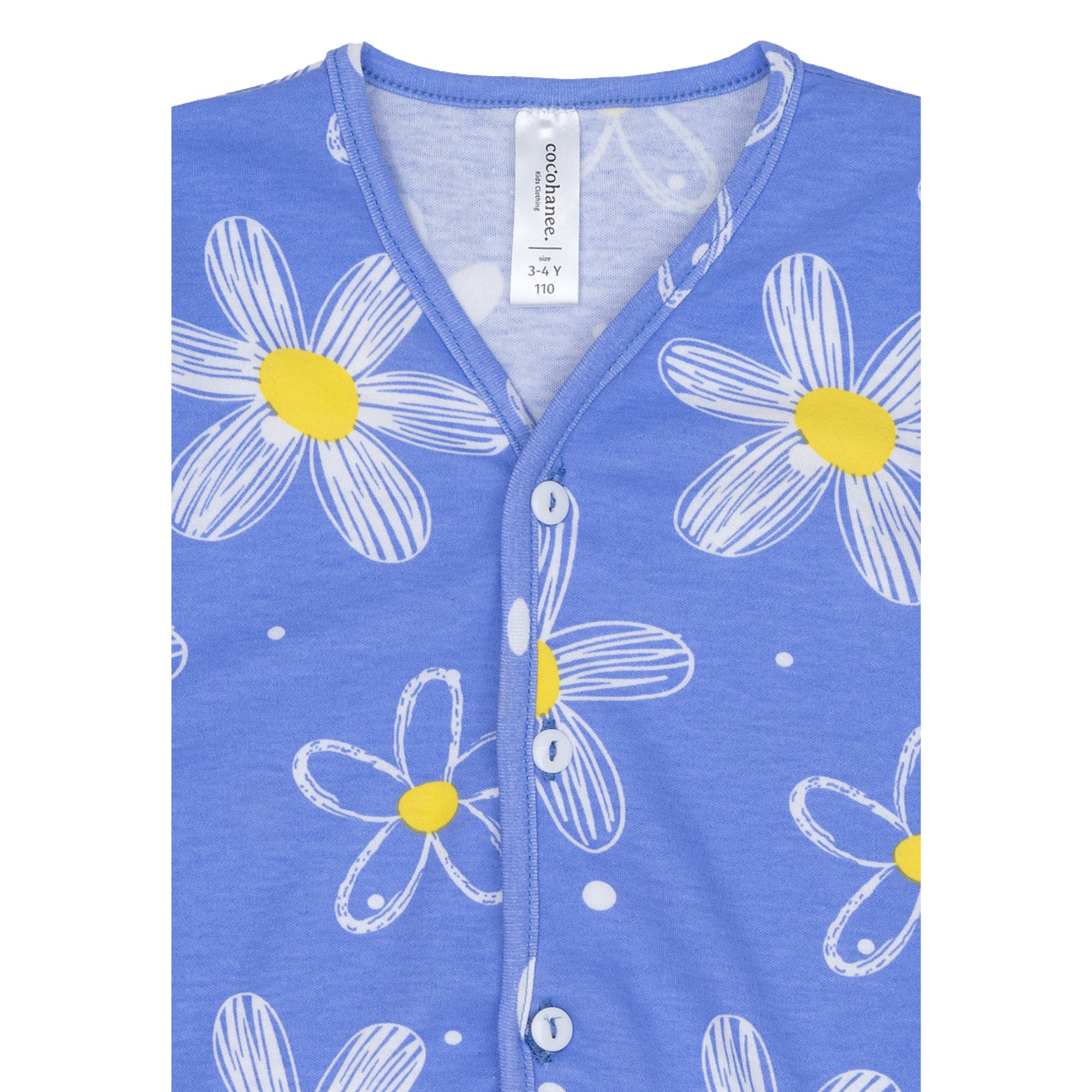 Cocohanee - Winter Daisy Button Down Long Pajamas - Piyama Bayi dan Anak dengan Kancing Depan