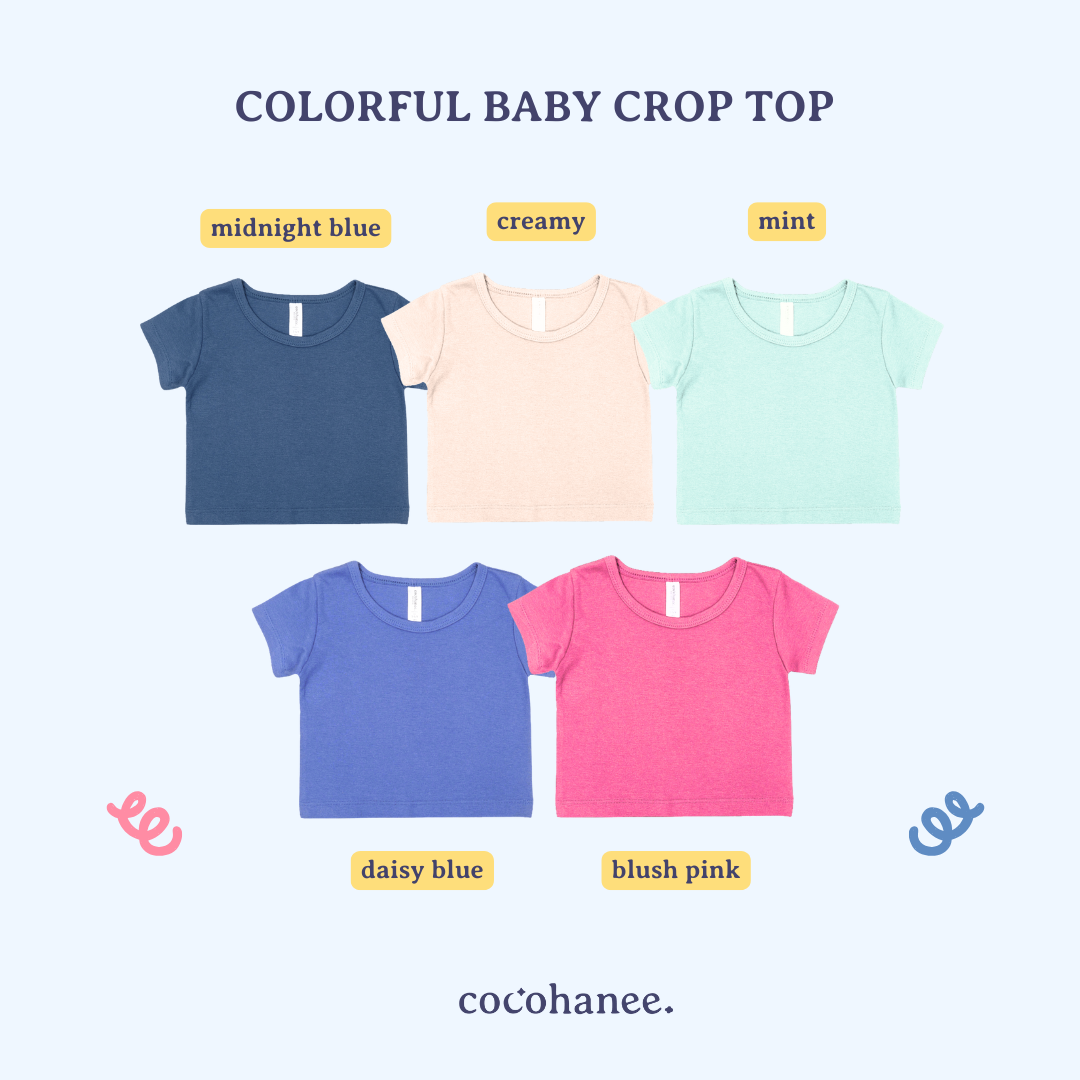 Cocohanee - Colorful Crop Top  - Atasan Kaos Bayi dan Anak Perempuan