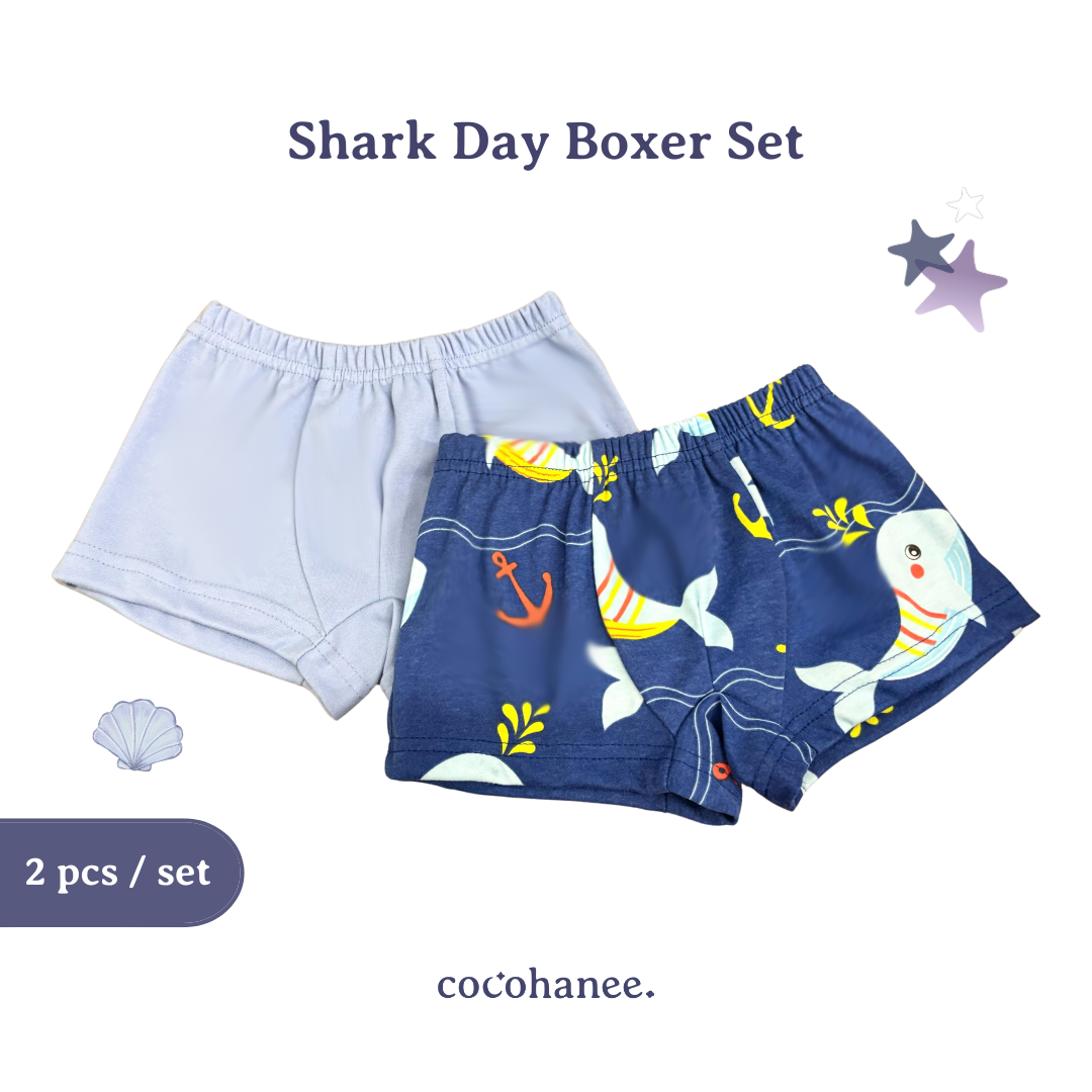 Cocohanee - Shark Day Boxer Set - Celana Dalam Anak Laki-Laki