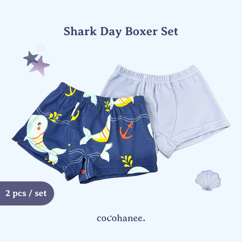 Cocohanee - Shark Day Boxer Set - Celana Dalam Anak Laki-Laki