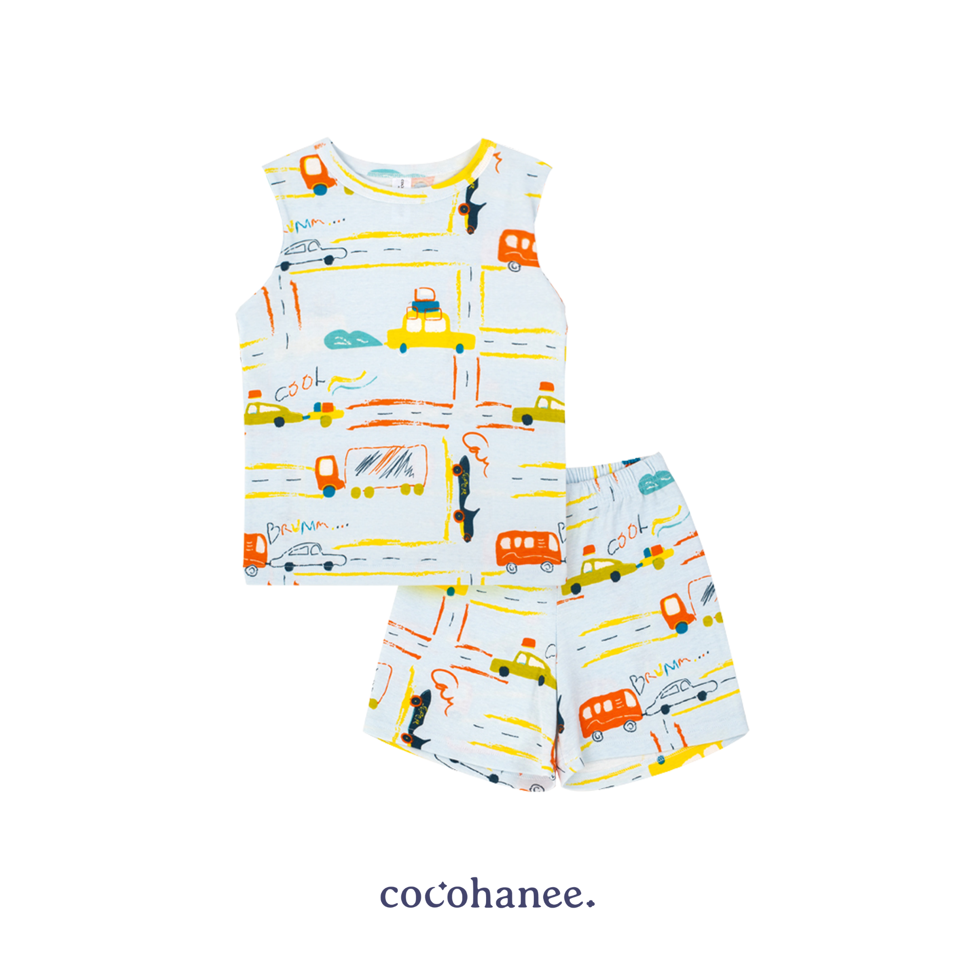 Cocohanee - Wheelscape Sleeveless Set - Setelan Anak Tanpa Lengan