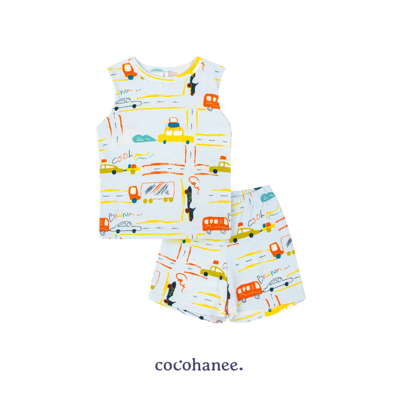 Cocohanee - Wheelscape Sleeveless Set - Setelan Anak Tanpa Lengan