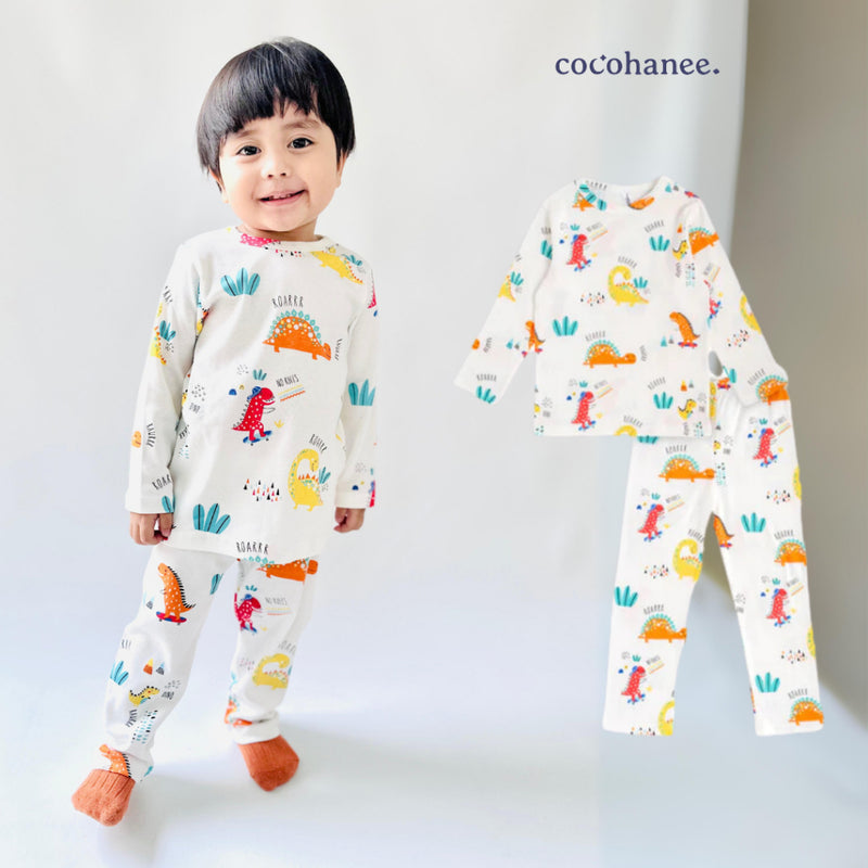 Cocohanee - Orange Dino Long Pajamas