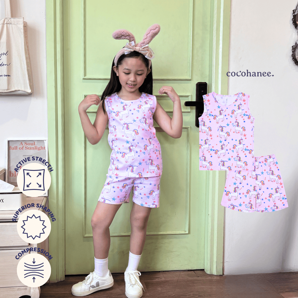 Unicorn World - Sleeveless Pajamas - Setelan Anak Tanpa Lengan