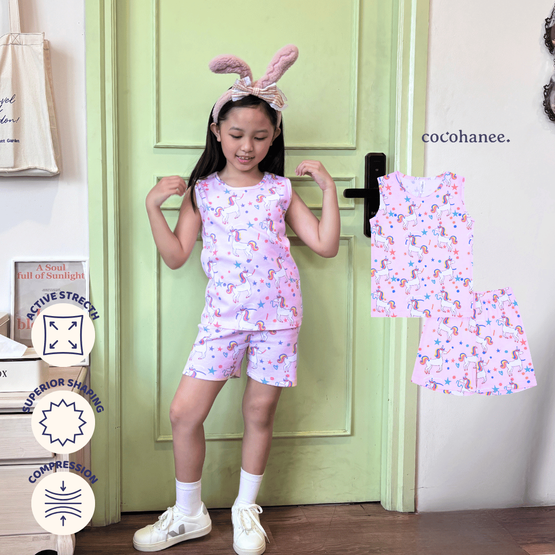 Unicorn World - Sleeveless Pajamas - Setelan Anak Tanpa Lengan