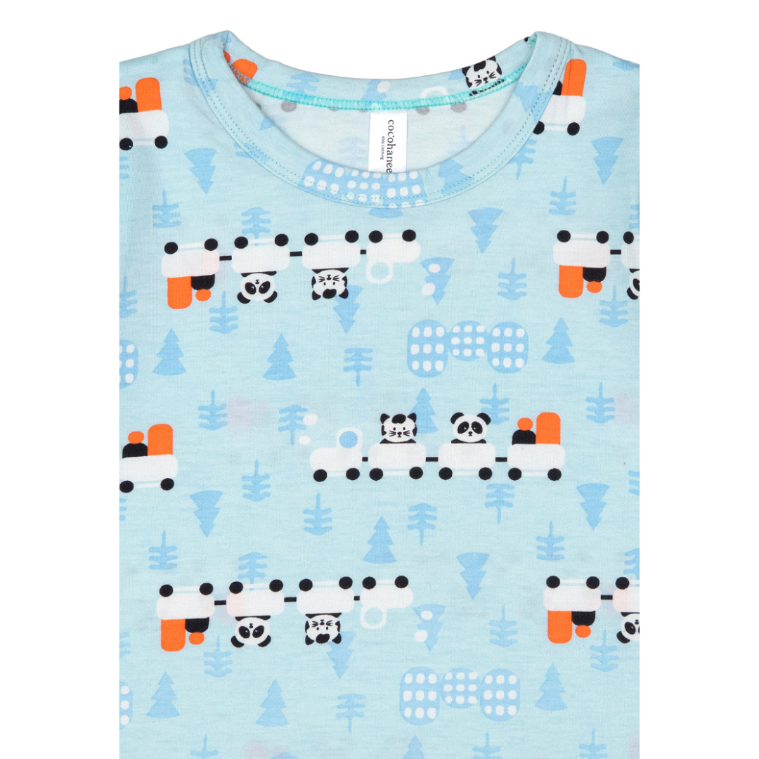 Cocohanee - Animal Train Short Pajamas - Piyama Tidur Anak