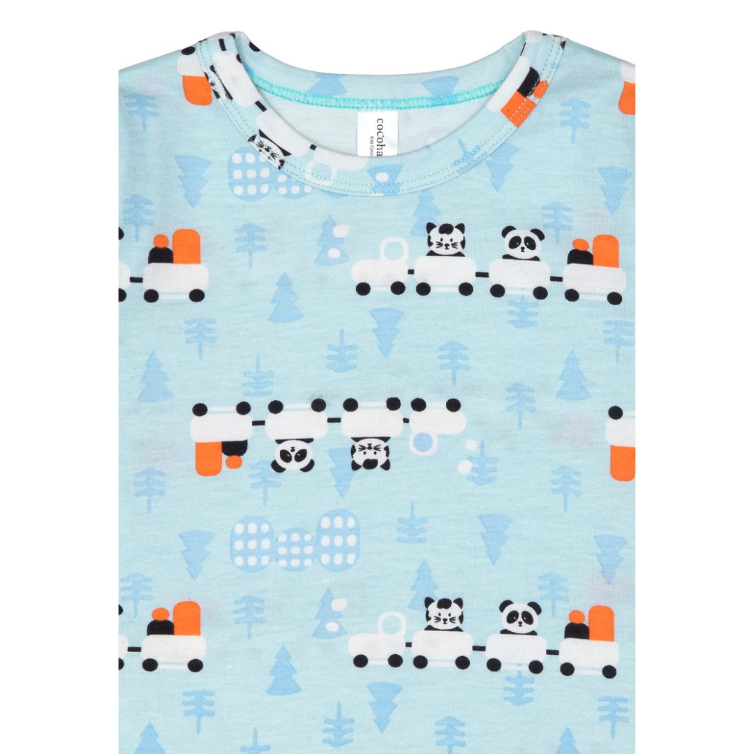 Cocohanee - Animal Train Long Pajamas - Piyama Tidur Anak