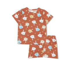 Cocohanee - Brown Puppies Short Pajamas - Piyama Tidur Anak
