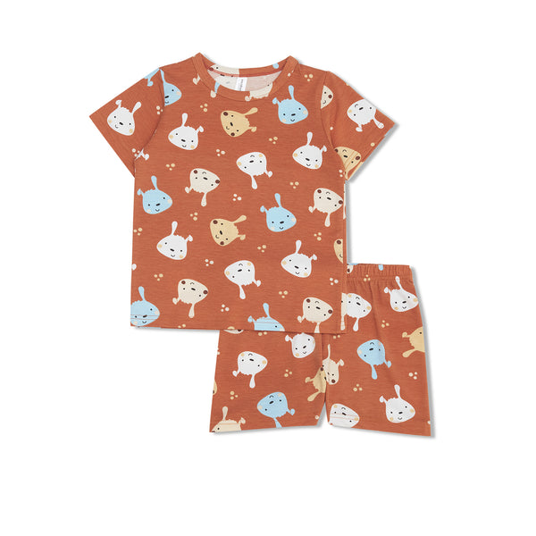 Cocohanee - Brown Puppies Short Pajamas - Piyama Tidur Anak