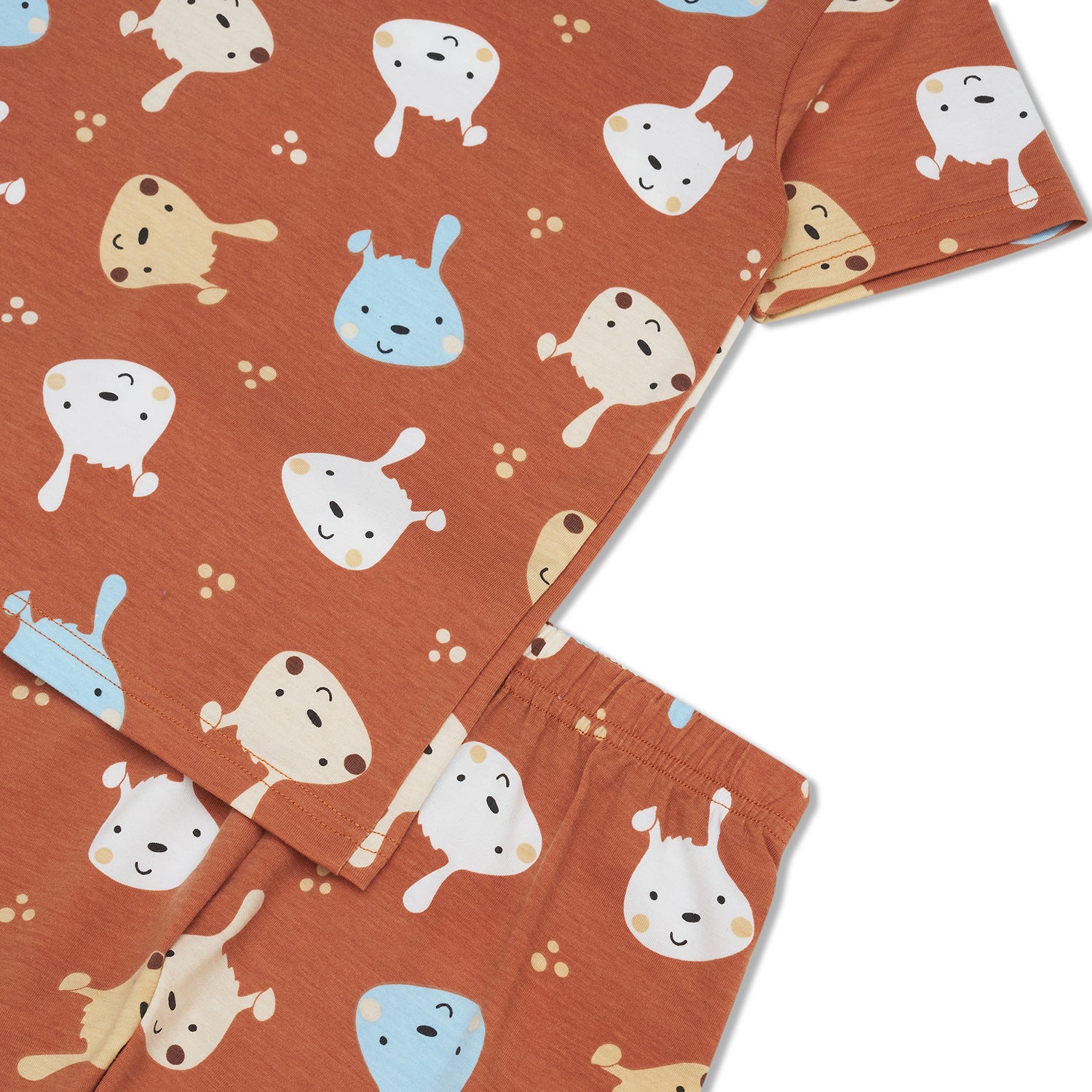 Cocohanee - Brown Puppies Short Pajamas - Piyama Tidur Anak