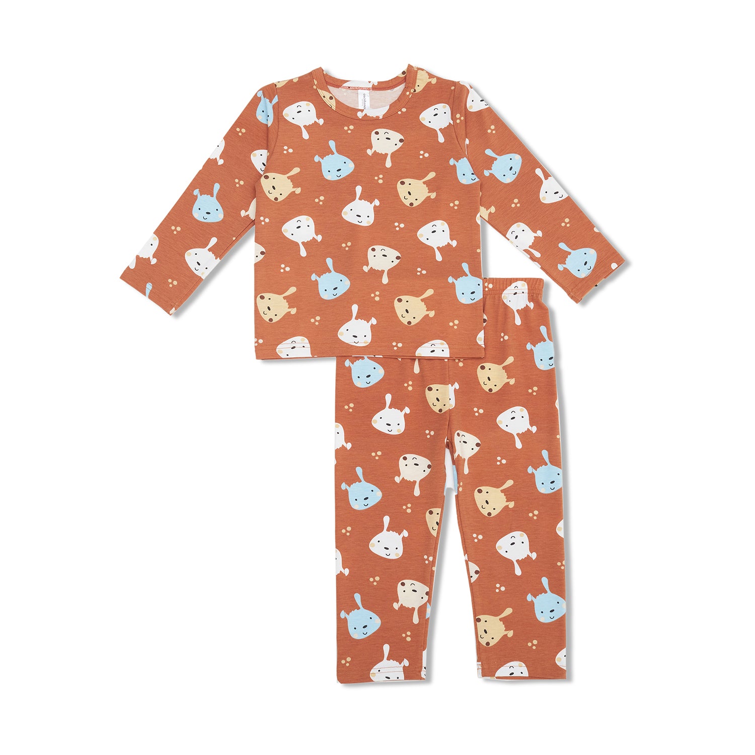Cocohanee - Brown Puppies Long Pajamas - Piyama Tidur Anak