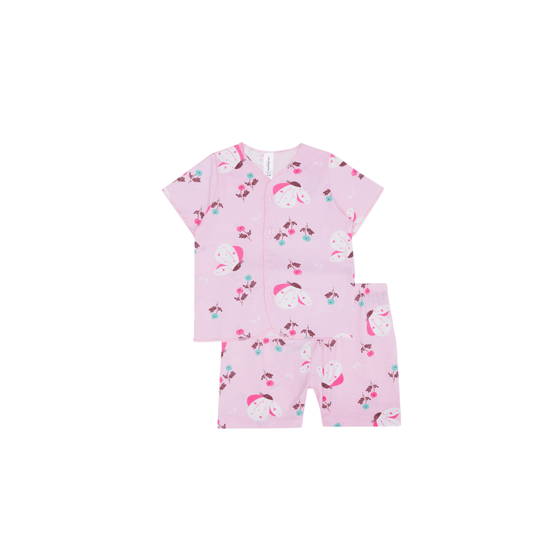Cocohanee - Butterflies Baby Short Button Down Pajamas - Piyama Bayi dengan Kancing Depan