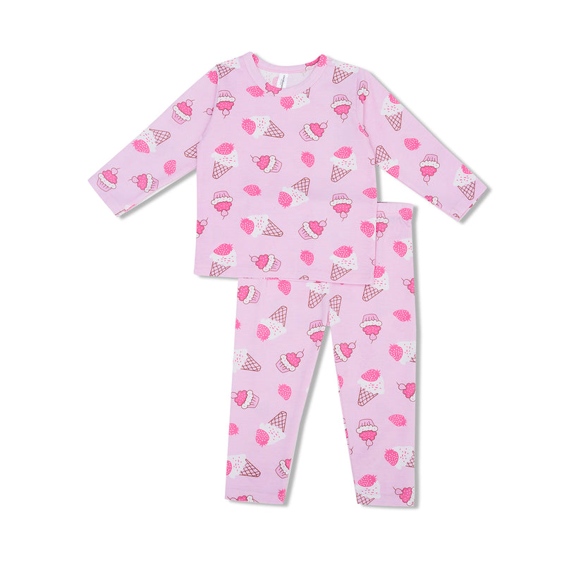 Cocohanee - Creamy Strawberry Long Pajamas - Piyama Tidur Anak