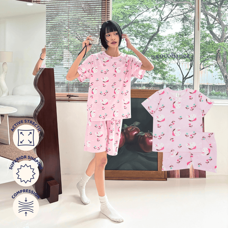 Cocohanee - Butterflies Adult Short Pajamas - Piyama Tidur Dewasa
