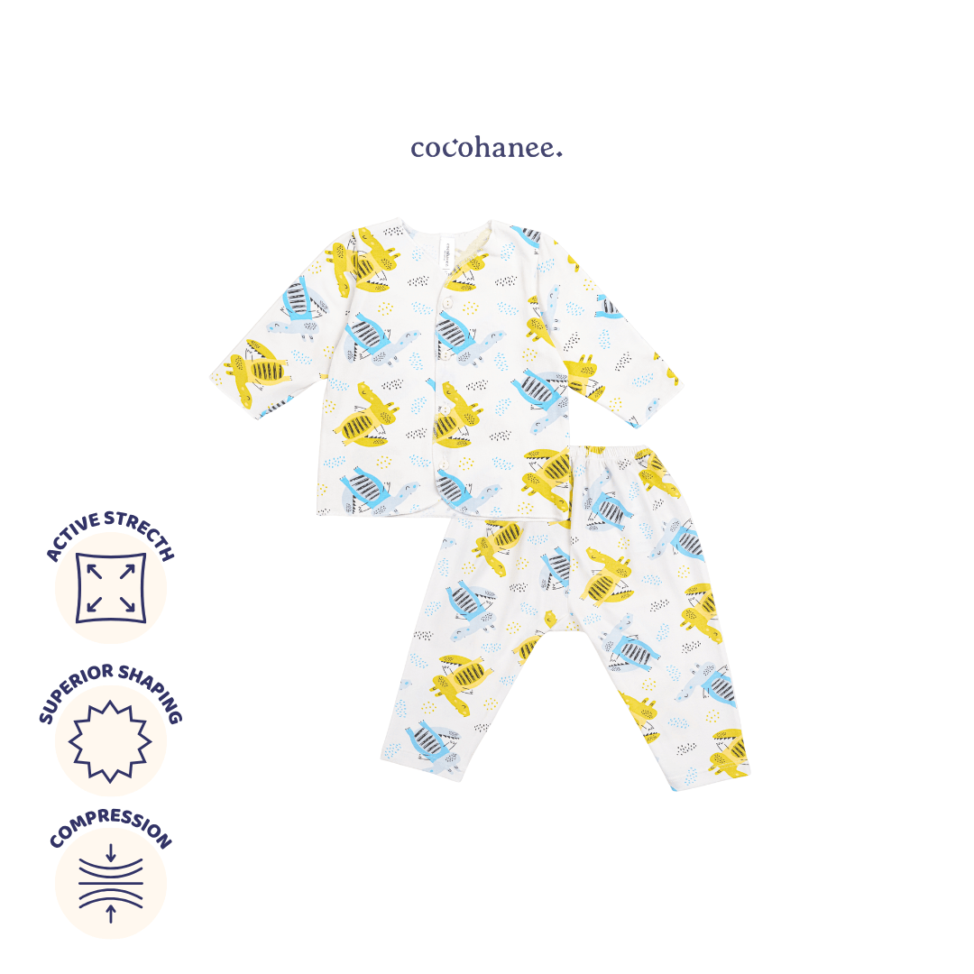 Cocohanee - Croco Baby Long Button Down Pajamas - Piyama Bayi dengan Kancing Depan