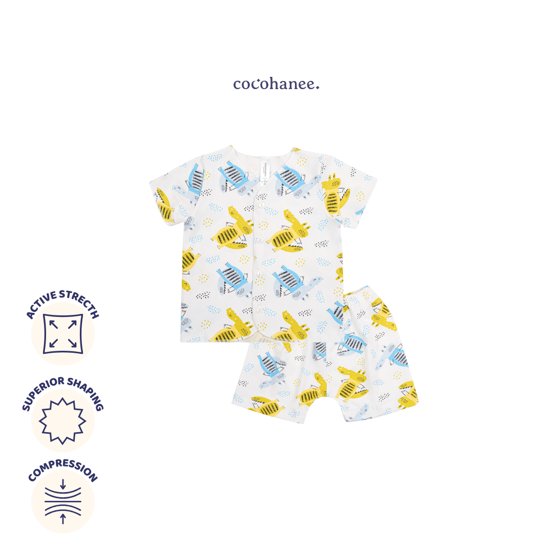 Cocohanee - Croco Baby Short Button Down Pajamas - Piyama Bayi dengan Kancing Depan
