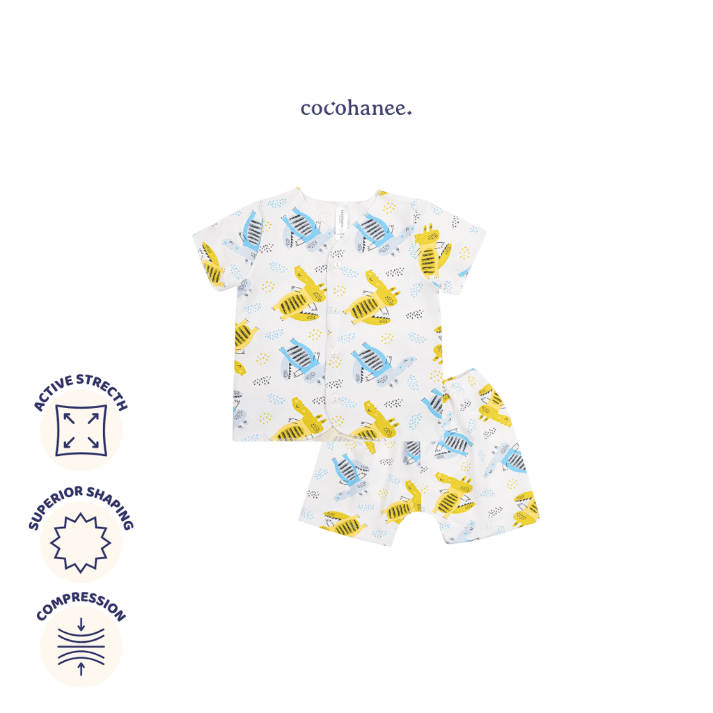 Cocohanee - Croco Baby Short Button Down Pajamas - Piyama Bayi dengan Kancing Depan