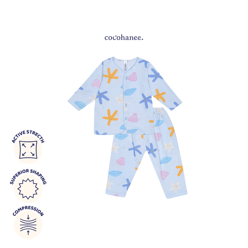 Starfish - Baby Long Button Down Pajamas - Piyama Bayi dengan Kancing Depan